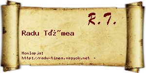 Radu Tímea névjegykártya